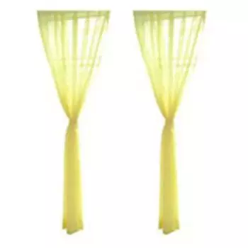 2 шт. однотонные тюлевые занавески для дверей, окон, занавески, прозрачные занавески, толщина красного цвета Stuttg, желтый