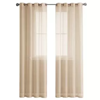 2 шт. оконные занавески, простые в установке, однотонные тюлевые занавески для гостиной 100x250 см для украшения дома-синее озеро Stuttg, мультиколор