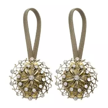 2 шт., подхват для штор, эластичная веревка, магнитная пряжка, высокая прочность, искусственный кристалл, цветы, оконная драпировка, держатель для дома, белое серебро Stuttg, мультиколор