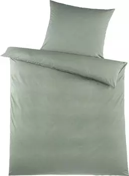 2 шт. Постельное белье 135 х 200 +80х80см, микрофибра, однотонное/однотонное, зеленое, в мелкую крапинку KH-Haushaltshandel