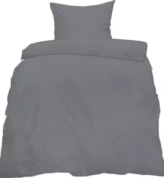 2 шт. Постельное белье из хлопка 135х200+80х80 см, антрацит-серый, однотонное, без глажки, микрофибра KH-Haushaltshandel