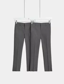2 шт. узкие школьные брюки для мальчиков (2–18 лет) Marks & Spencer, серый
