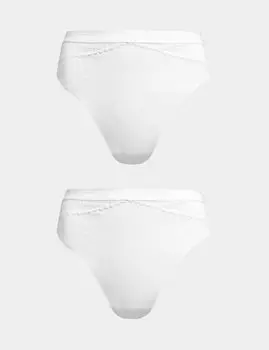 2 шт. Высокие трусики из хлопка с легким контролем света Body, белый