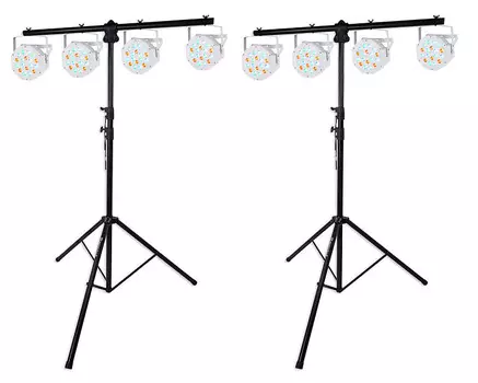 (2) Штатив для освещения Rockville RVSM1 с/боковыми перекладинами(8) Par Can Wash Lights (2) RVLS1+(8) RockPAR50 WHT