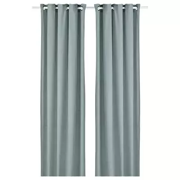 2 шторные панели, светло-голубые, 145х300 см, MOALINA IKEA