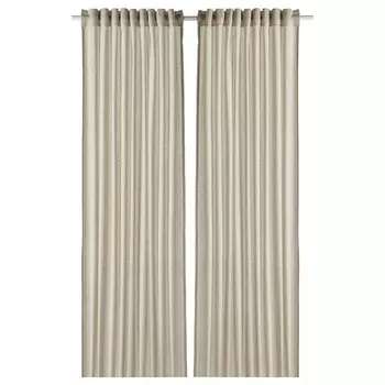 2 шторные панели, светло-оливковый, 145х300 см, HANNALILL IKEA