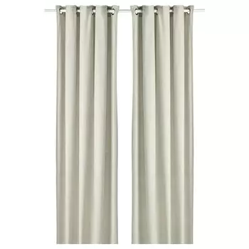 2 шторные панели, зеленые, 145х300 см, MOALINA IKEA