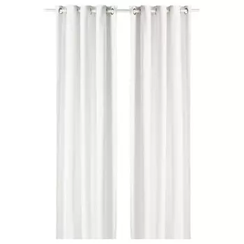 2 шторы, белые, 145х300 см, MOALINA IKEA