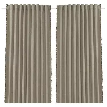 2 шторы-гардины (затемненные), синий/желтый, 140х300 см, VXELBRUK IKEA