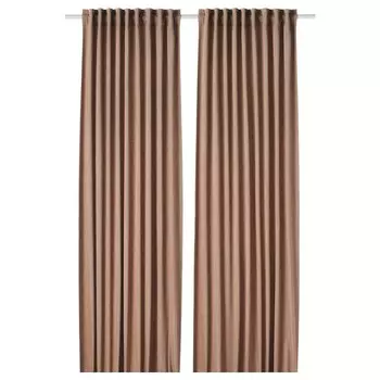 2 шторы-гардины (затемненные), темно-красные, 145х250 см, TIBAST IKEA