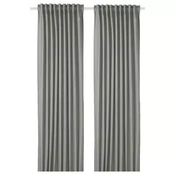 2 шторы-гардины (затемненные), темно-зеленые, 145х250 см, TIBAST IKEA