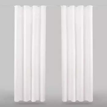 2 шторы из микрофибры с рюшами (белые), размер: 140х145см. Bestlivings, белый