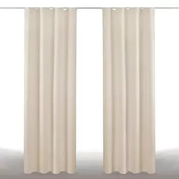 2 шторы из микрофибры с рюшами (бежевые), размер: 140х245см. Bestlivings, бежевый