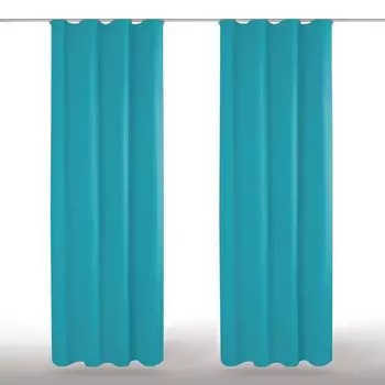 2 шторы из микрофибры с рюшами (бирюзовый), размер: 140х145см. Bestlivings