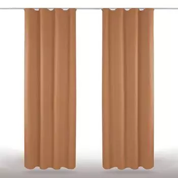 2 шторы из микрофибры с рюшами (коричневые), размер: 140х175см. Bestlivings, коричневый