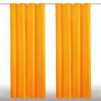 2 шторы из микрофибры с рюшами, включая подхваты (оранжевые), размер: 140х175см. Bestlivings