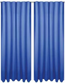 2 шторы Эллен с петлями, включая подхваты и крючки (коричневые), размер: 140х225см. Bestlivings, синий