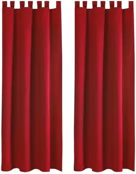 2 шторы на петлях (красные), размер: 140х175см. Bestlivings, красный