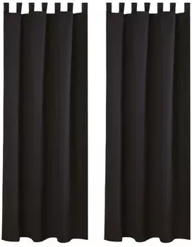 2 шторы на петлях с подхватами (антрацит), размер: 140х175см. Bestlivings