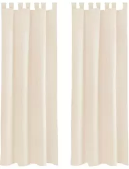 2 шторы на петлях с подхватами (бежевые), размер: 140х225см. Bestlivings, бежевый