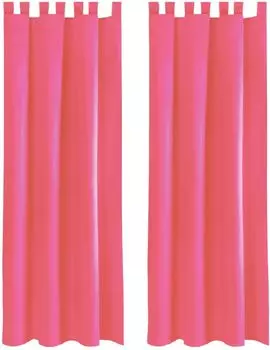 2 шторы на петлях с подхватами (серые), размер: 140х175см. Bestlivings, розовый
