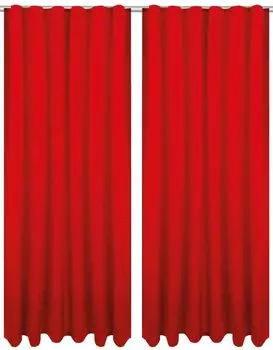 2 шторы с рюшами Ellen, включая подхваты (красные), размер: 140х145см. Bestlivings, красный