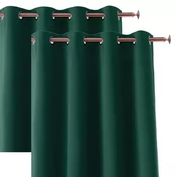 2 шторы с рюшами Ellen, включая подхваты (зеленые), размер: 140x145см Cleanlevel EST 2016, зеленый