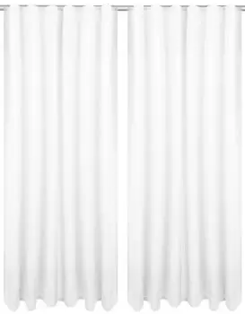 2 шторы, волнистый край, элегантный дом, энергоэффективные, спальня, гостиная, удобные, цвет: белый, размер: 183 см x 132 см Bestlivings