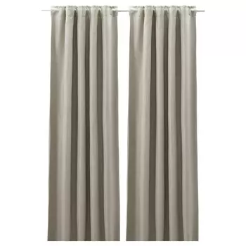 2 шторы (затемненные), светло-серые, 145х300 см, ANNAKAJSA IKEA