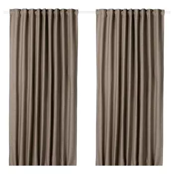 2 шторы (затемненные), темно-серо-бежевые, 145х300 см, VILBORG IKEA
