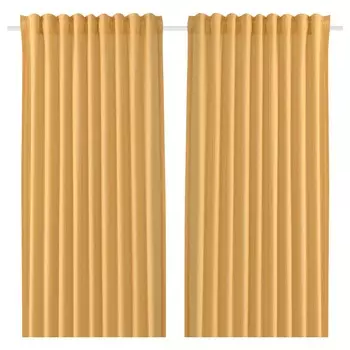 2 шторы, желтые, 140х300 см, VXELBRUK IKEA