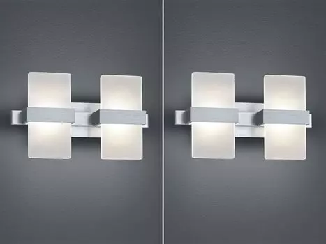 2 стильных настенных светодиодных светильника с выключателем — элегантное сочетание материалов из матового алюминия TRIO