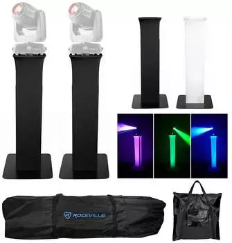 2 стойки Totem + черные + белые сетки для 2 фонарей Chauvet Intimidator Hybrid 140SR Rockville (2) RTP32B Hybrid 140SR