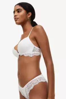 2 стринги из бразильского кружева H&M, белый