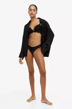 2 стринги из бразильского кружева H&M, черный