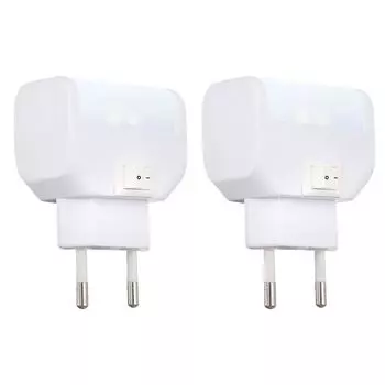 2 светодиодных ночника с выключателем белого цвета, CHASER etc-shop