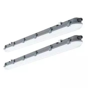 2 светодиодных потолочных светильника, IP65, влажные помещения, нейтральный белый, L 60см etc-shop