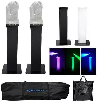 2) Световые стойки Totem + черные + белые сетки для движущихся головок Chauvet Q_Spot 260 LED Rockville (2) RTP32B Q-Spot 260 LED