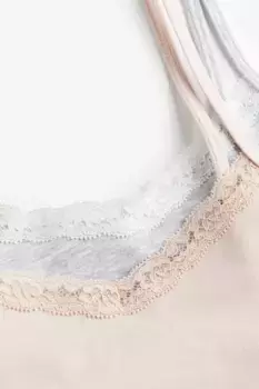 2 топа с бретелями и кружевной окантовкой H&M, серый