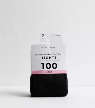 2 Упаковки черных непрозрачных колготок New Look, черный