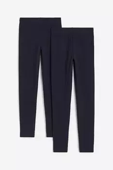 2 упаковки хлопковых леггинсов H&M, синий