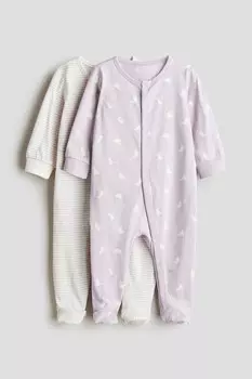 2 упаковки хлопковых пижам H&M, мультиколор