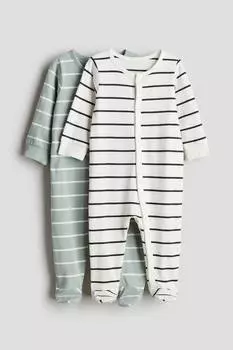 2 упаковки хлопковых пижам H&M, мультиколор