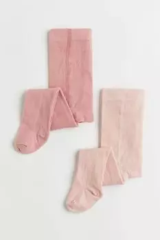 2 упаковки колготок H&M, розовый