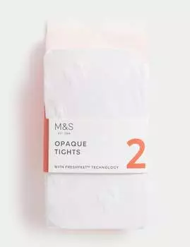 2 упаковки колготок с узором бабочка и пятно плотностью 30 денье Marks & Spencer, слоновая кость