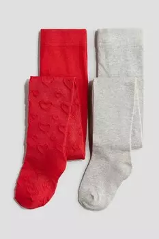 2 упаковки колготок тонкой вязки H&M, красный