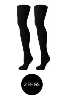 2 упаковки непрозрачных колготок с трехмерным блеском плотностью 120 ден Pretty Polly, черный