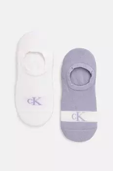 2 упаковки носков Calvin Klein Jeans, фиолетовый