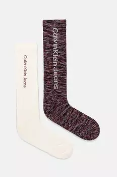 2 упаковки носков Calvin Klein Jeans, гранатовый
