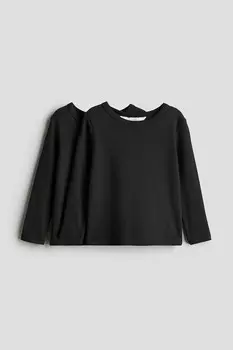 2 упаковки рубашек из хлопка в рубчик H&M, серый